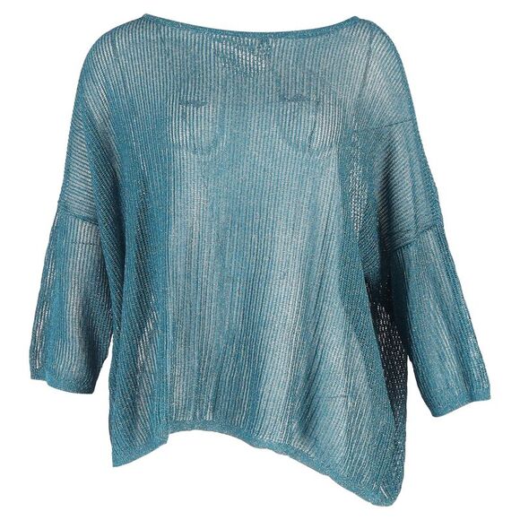 Missoni Knitted Loose Tunic in Turquoise Polyester